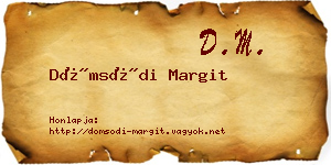 Dömsödi Margit névjegykártya